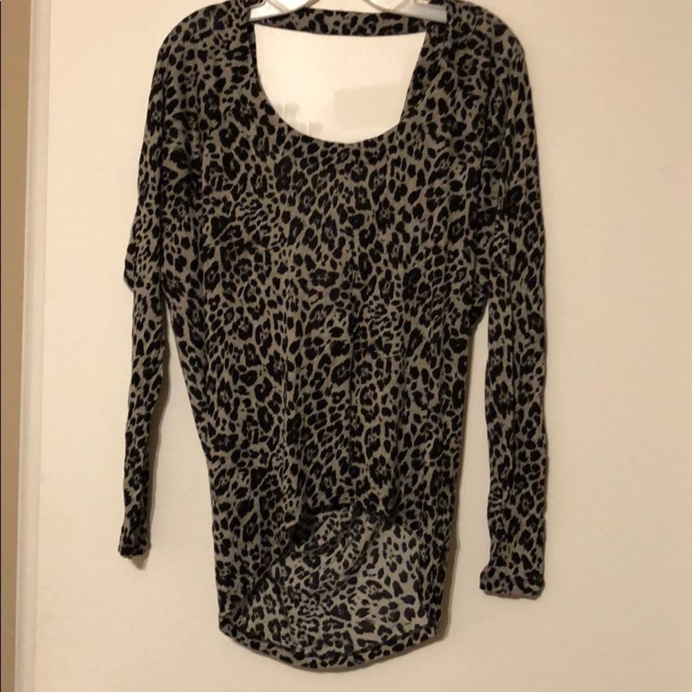 Express open back leopard shirt